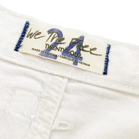 Free People Makai Cutoff Short White Denim Distressed Size 24 NWT - Picture 8 of 11